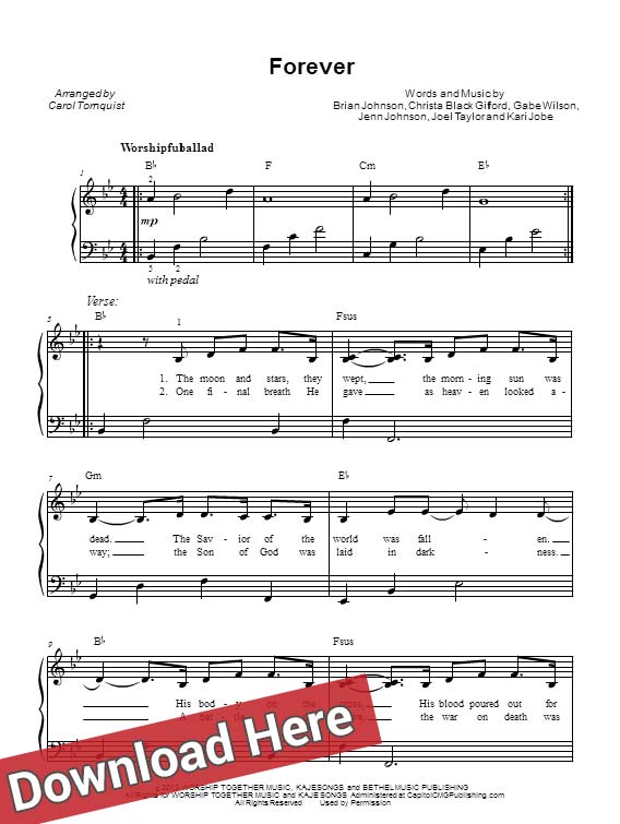 here kari jobe piano sheet music