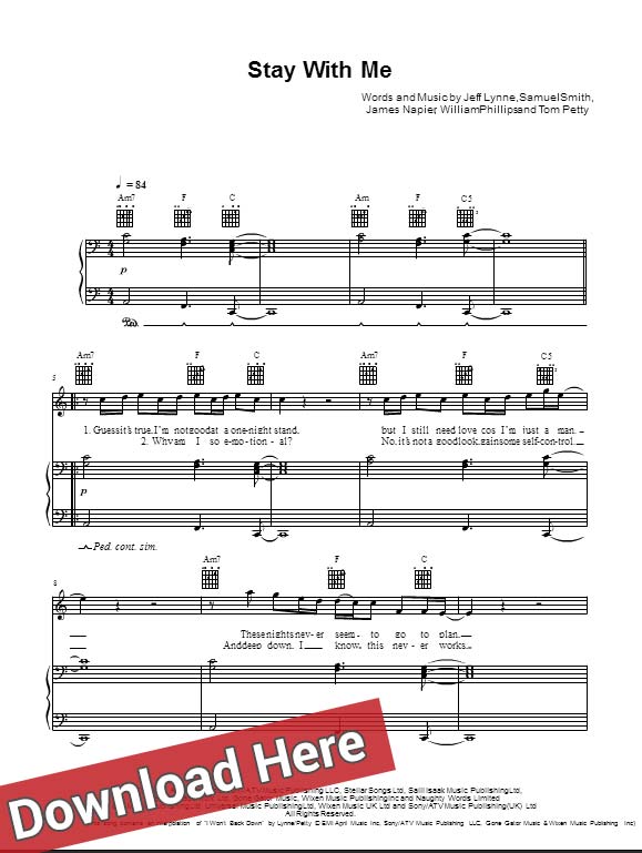 Sam Smith Stay With Me Sheet Music Notes