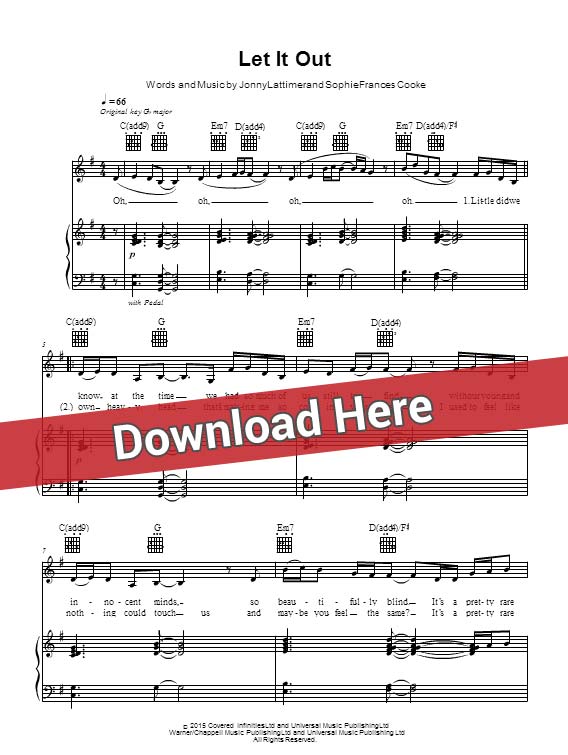 frances, let it out, sheet music, piano notes, score, chords, download, keyboard, guitar, tabs, bass, partition, klavier noten