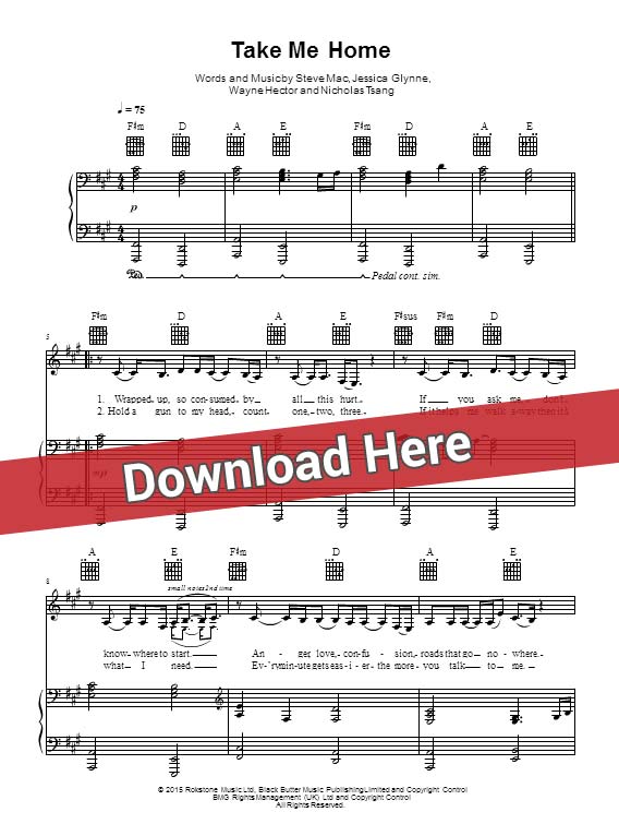jess glynne, take me home, sheet music, piano notes, score, chords, download, keyboard, klavier, noten, guitar, tabs, how to, learn, for