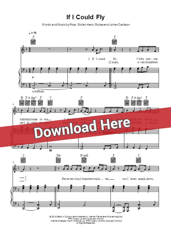 one direction, if i could fly, sheet music, piano notes, score, chords, download, keyboard, guitar, tabs, bass, how to play, klavier noten, partition