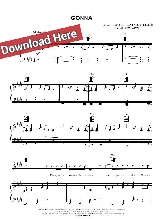 blake shelton, gonna, sheet music, chords, piano notes, score, download, keyboard, guitar, tabs, how to play, learn, lesson, tutorial, guide, cover