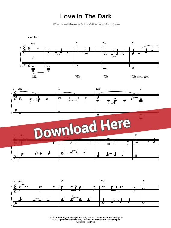 adele, love in the dark, sheet music, chords, piano notes, score, keyboard, guitar, tutorial, lesson, partition, tabs