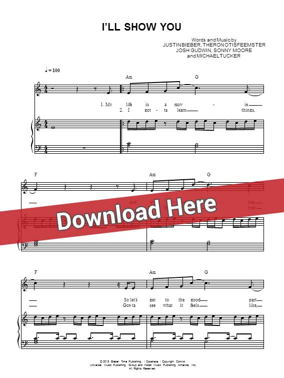 justin bieber, i'll show you, sheet music, piano notes, score, chords, download, keyboard, guitar, tabs, bass, klavier noten, partition, how to play, learn