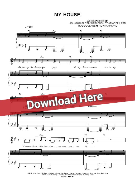 flo rida, my house, sheet music, chords, piano notes, score, download, keyboard, guitar, klavier noten, partition, how to play, learn