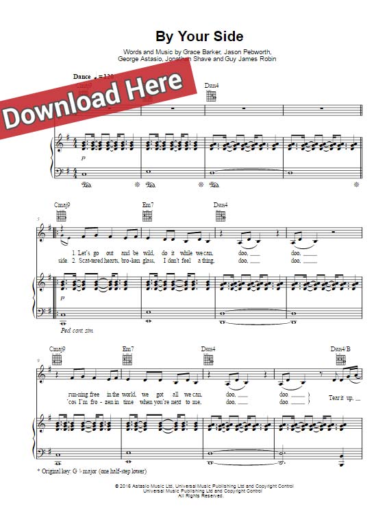 jonas blue, by your side, sheet music, piano notes, chords, keyboard, klavier noten, guitar, tutorial, lesson, voice, vocals