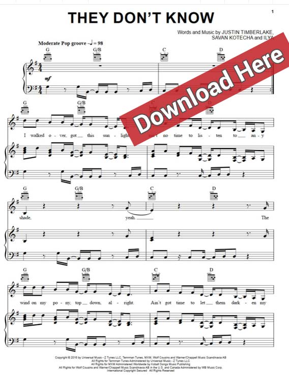 ariana grande, they don't know, sheet music, piano notes, chords, keyboard, klaiver noten, guitar, voice, vocals