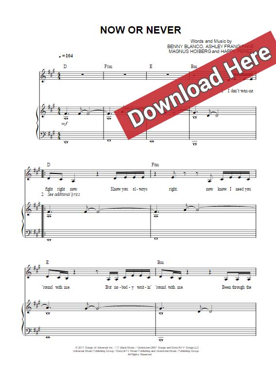 halsey, now or never, sheet music, piano notes, chords, download, keyboard, vocals, klavier noten