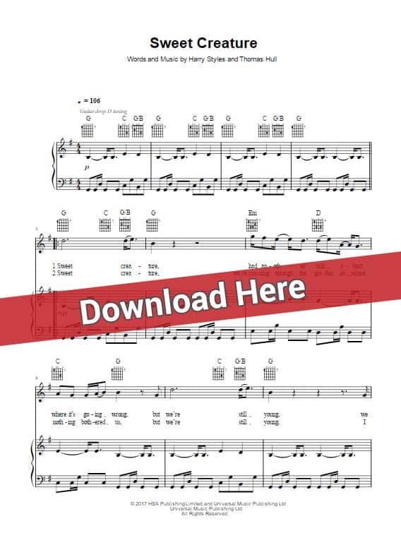 Harry Styles - Sweet Creature Sheet Music, Piano Notes, Chords