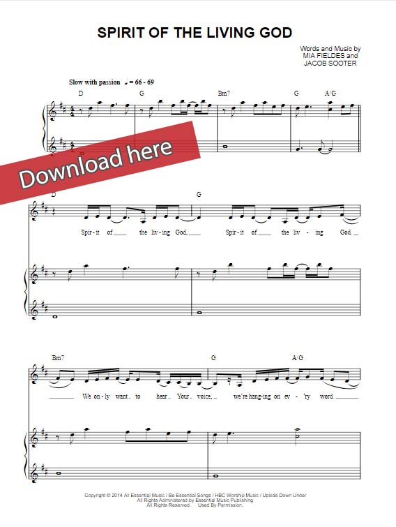 meredith andrews, spirit of the living God, sheet music, piano notes, chords, download, klavier noten, keyboard, guitar, tabs, download