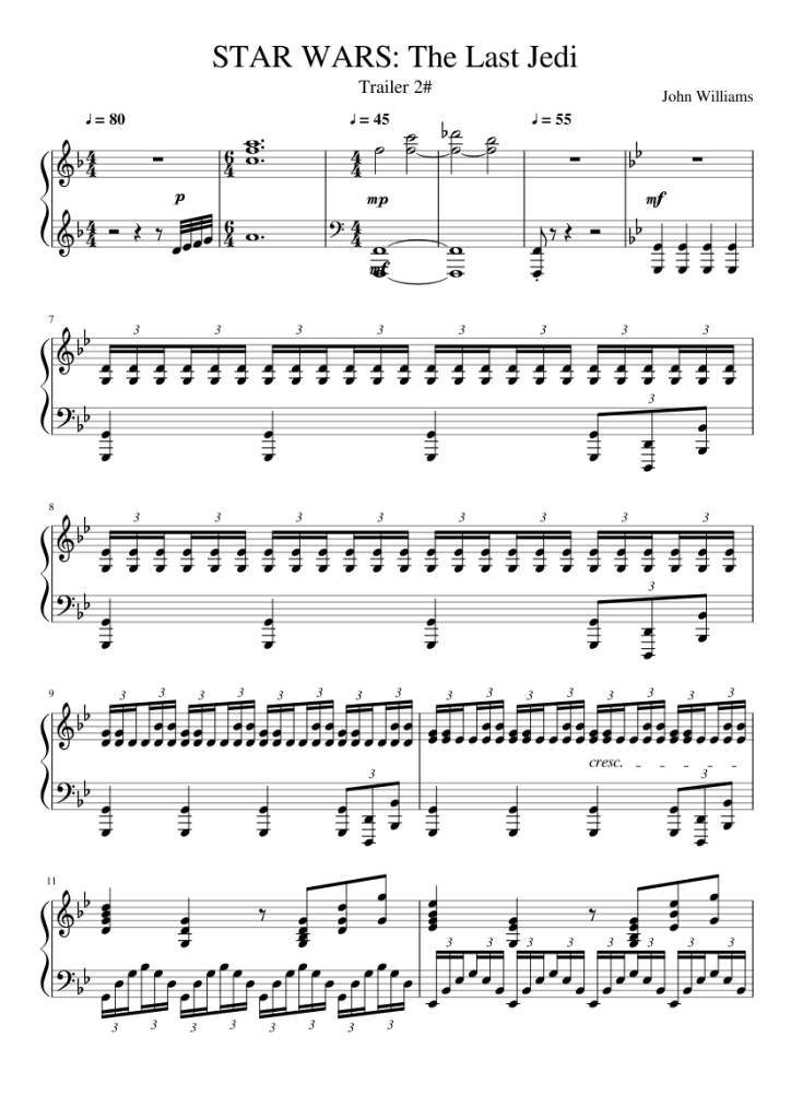 star wars, the last jedi, sheet music, piano notes, chords, download, pdf, klavier noten, keyboard, guitar, lesson, tutorial, how to play, soundtrack